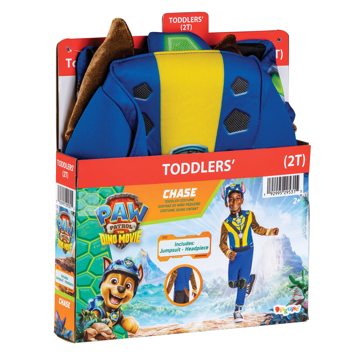 Paw Patrol Chase Dino Halloween Costume for Children, Toddlers Size 3T-4T, by Disguise