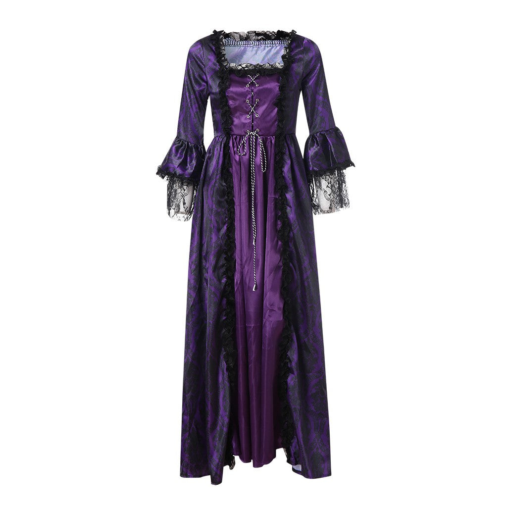UPPADA Plus Size Victorian Dress for Women Lace Up Flare Sleeve Ball Gown with Corset Evening Party Maxi Gowns Vintage Cocktail Dress Wedding Dresses Early