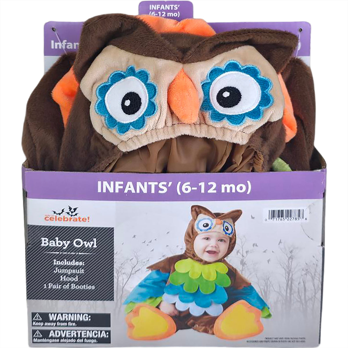 Baby Owl Halloween Costume for Infant, Size 6-12M, by Way to Celebrate