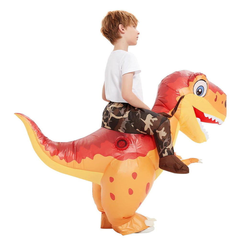 COMIN Kids Dinosaur Inflatable Costume Riding on Dinosaur Costume, Funny Child Inflatable Costume for Boys Girls Party Cosplay