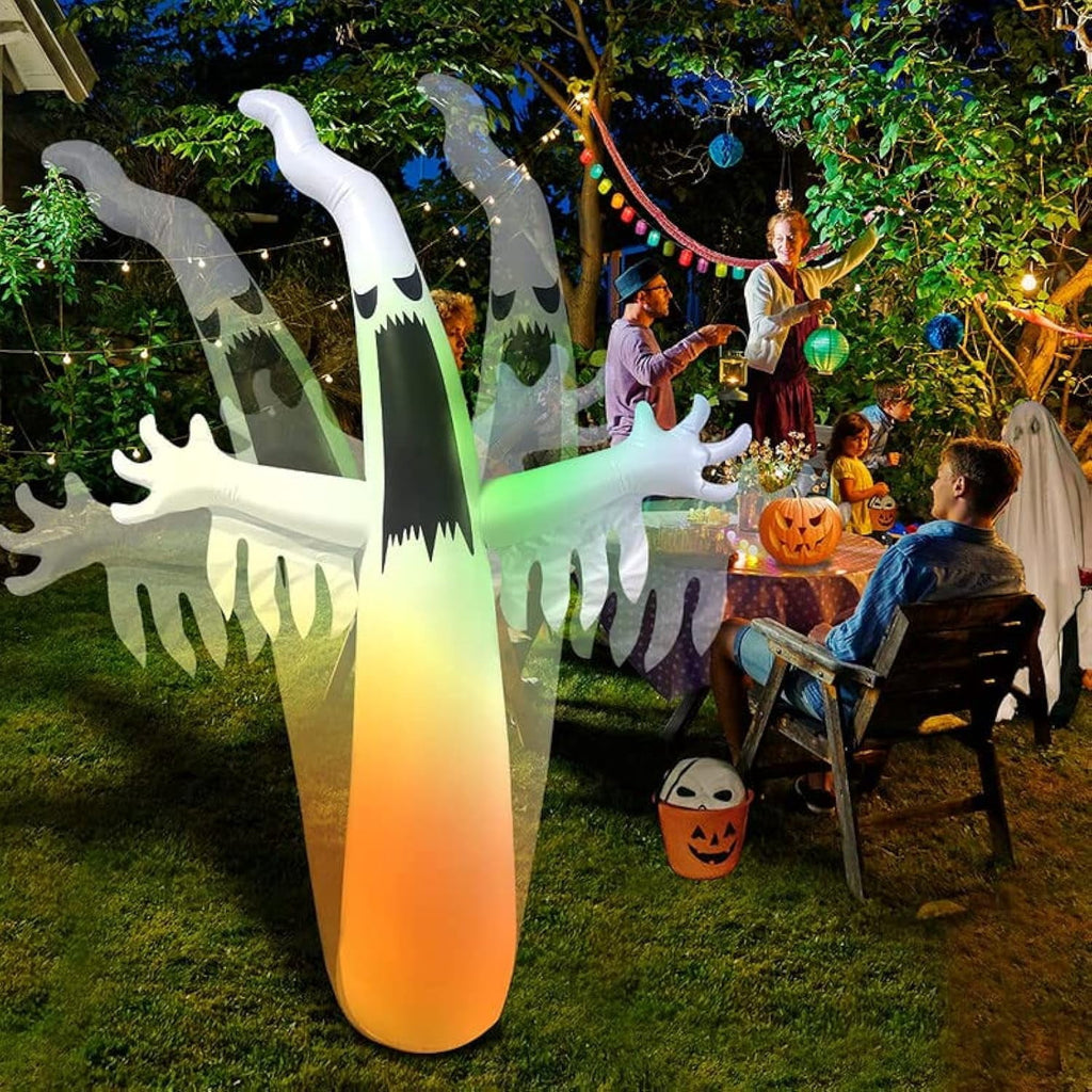 Wick's Outdoor Living/Self Inflatable 7.6FT Inflatable Ghost Halloween Decoration with Lights and Remote