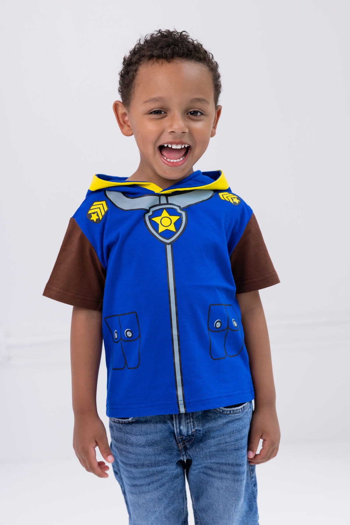 Paw Patrol Big Boys' Cosplay Hooded T-Shirt Marshall Bright Red