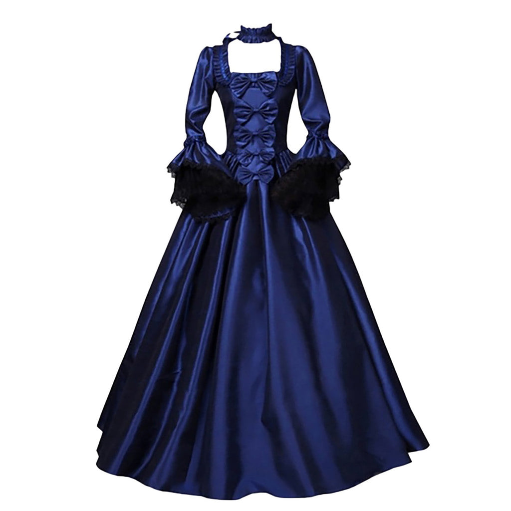 LYXSSBYX Maxi Dresses for Women Women's Long Sleeve Neck Dress Floor Length Cosplay Dress Plus Size Dress