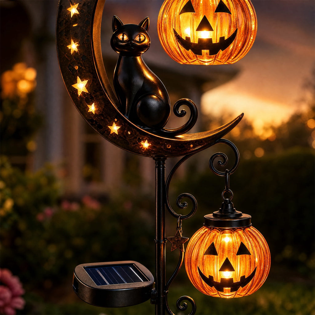 Clearance! Highland Cow Solar Garden Light, 18in Garden Statue with LED Glow, Waterproof Outdoor Yard Decor Stake, Resin Lawn Pathway Light for Backyard Patio Porch Halloween Gift