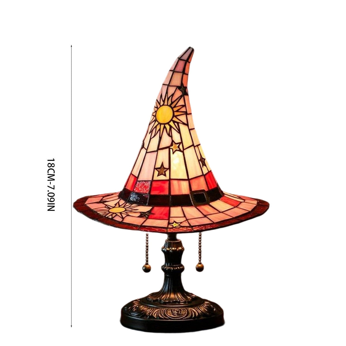 Clearance Halloween Table Lamp Decorations, Witch Hat Lamp Gifts - Handcrafted Retro Resin Witch Lamp, USB Powered Gothic Wizard Hats Night Light, Home Decor Accent Lamps for Bedroom