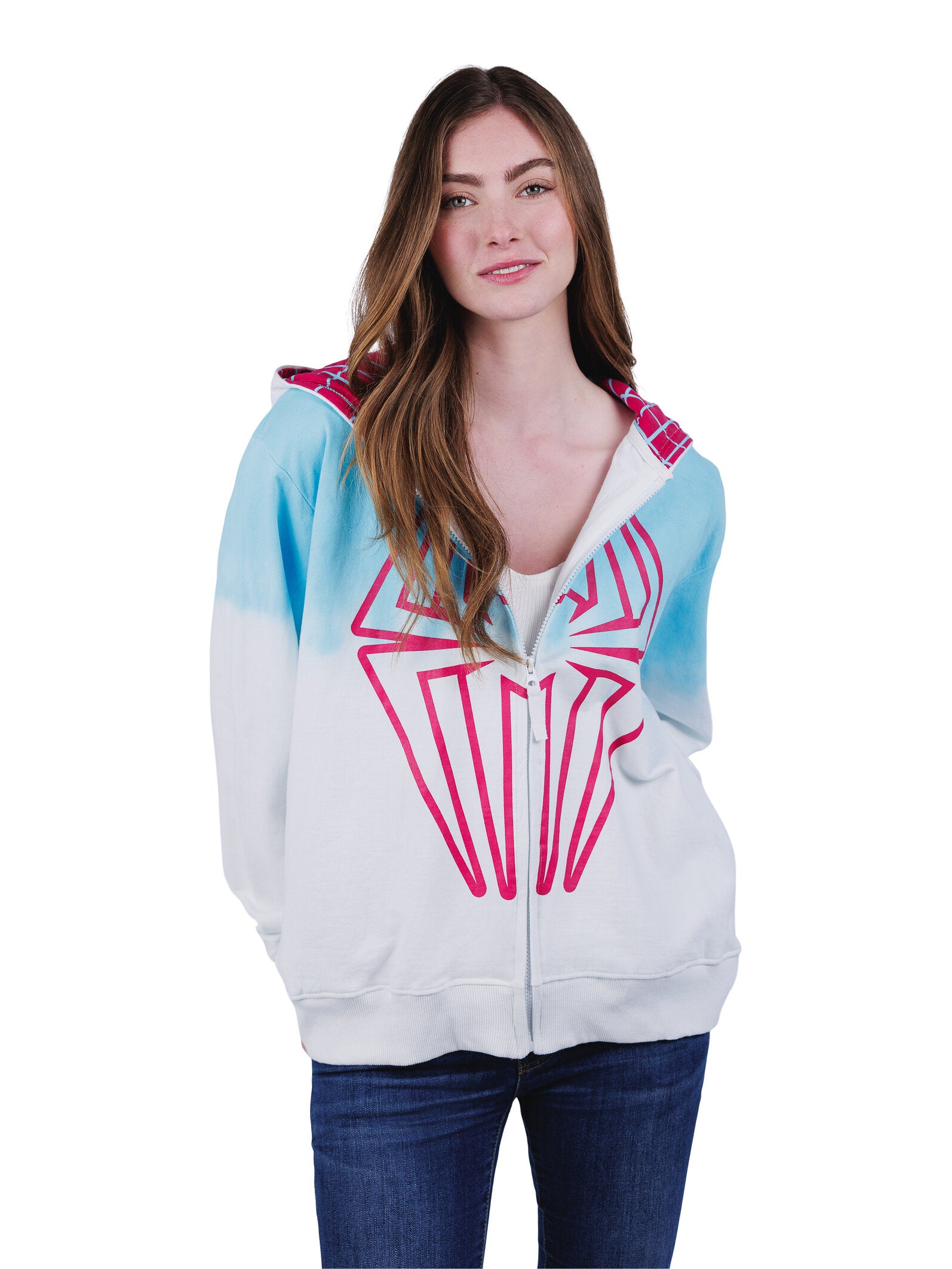 Marvel Spider-Man Adult Men or Women Cosplay Fleece Zip-Up Hoodie Miles Morales Charcoal