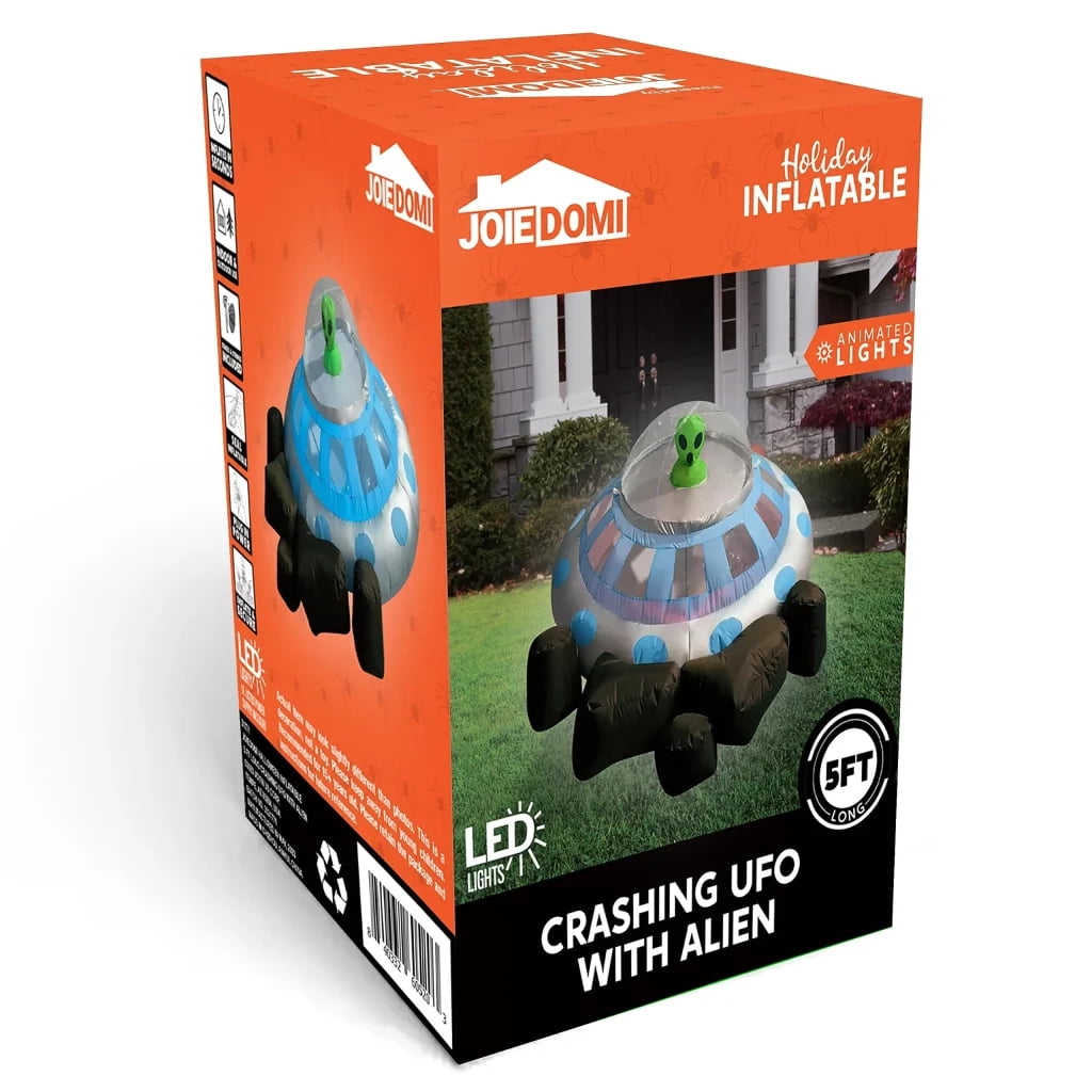 Joyfy 9 ft Halloween Inflatable Giant Alien Decoration with Built-in LEDs,Alien Halloween Decorations Outdoor Blow Up Yard Lawn Decoration
