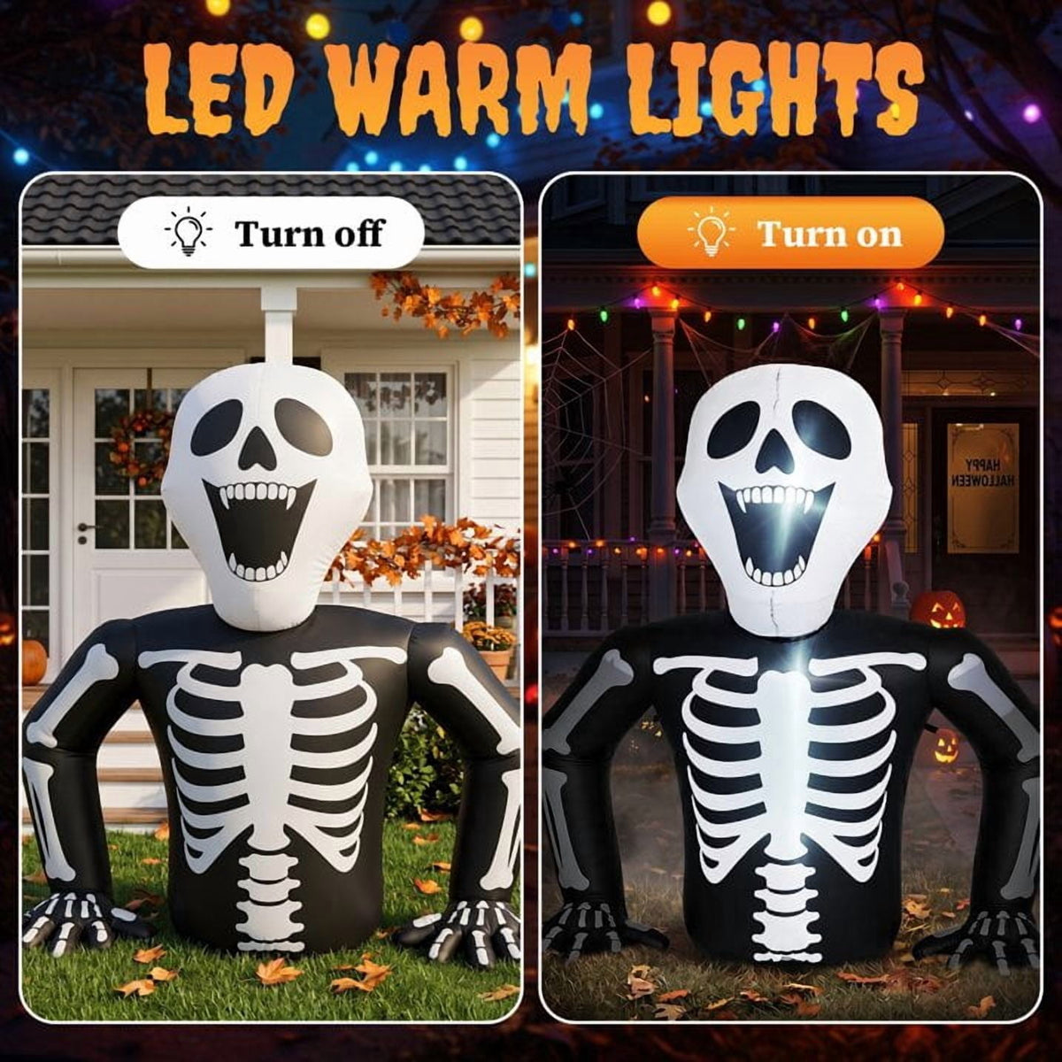 Ktaxon 6' Halloween Inflatables Skeleton Outdoor Halloween Decoration Emerging Skeleton,Built-In LED