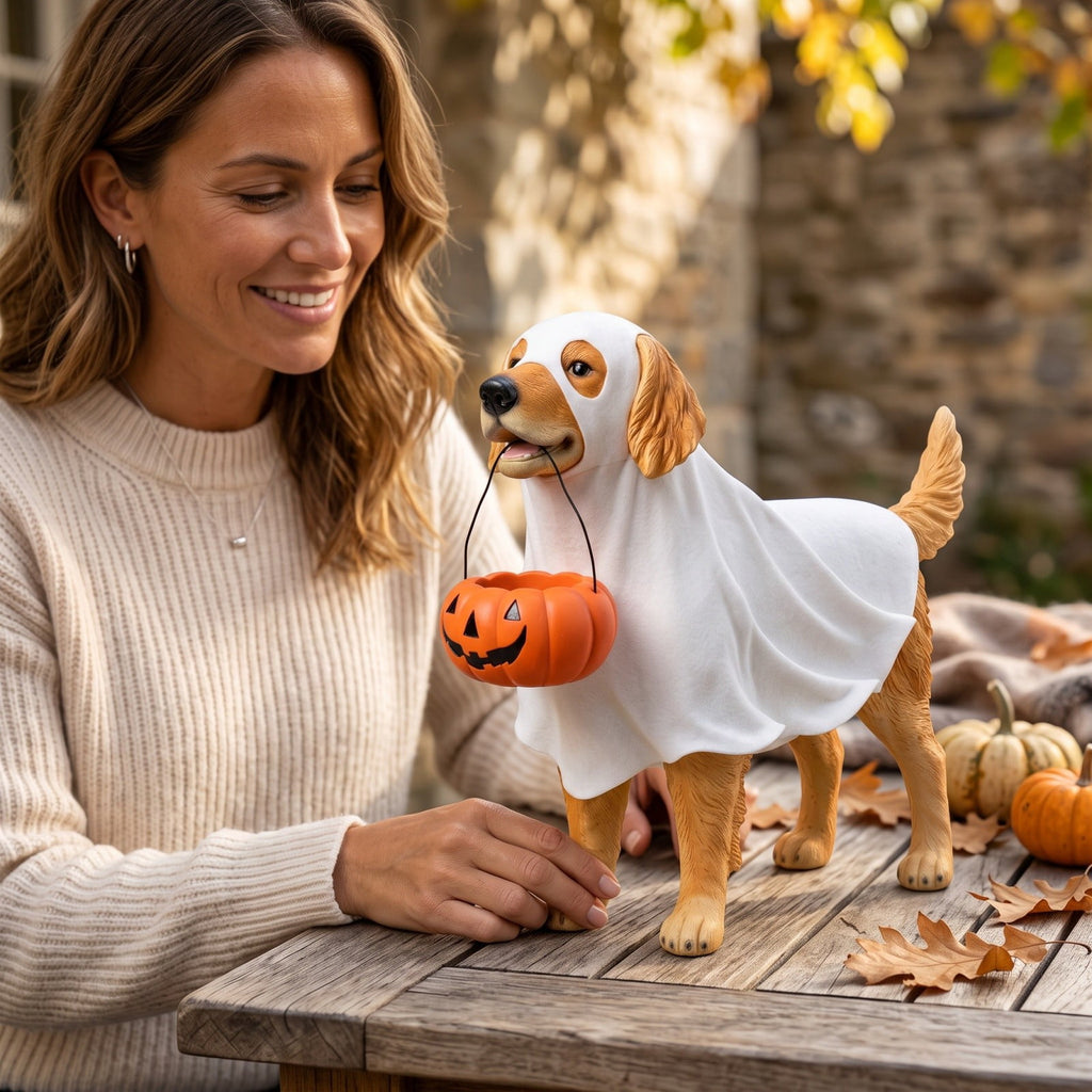 Halloween Ghost Decor 10", Witch Ghost Figurine for Porch Table, 1 Pack