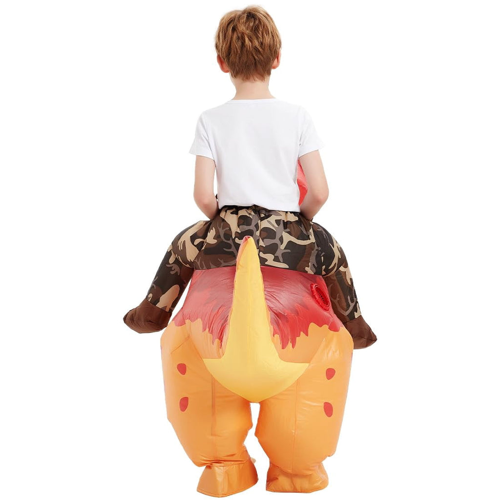 COMIN Kids Dinosaur Inflatable Costume Riding on Dinosaur Costume, Funny Child Inflatable Costume for Boys Girls Party Cosplay