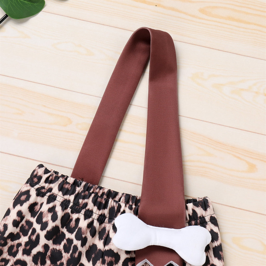 Kids Baby Bam Bam Costume Flintstone Costume Caveman Cavegirl Historical Stone Age Themed Birthday Outfit for Girls Boys Halloween Cosplay Dress Up Photo Shoot 2-3 Years Girl - Orange