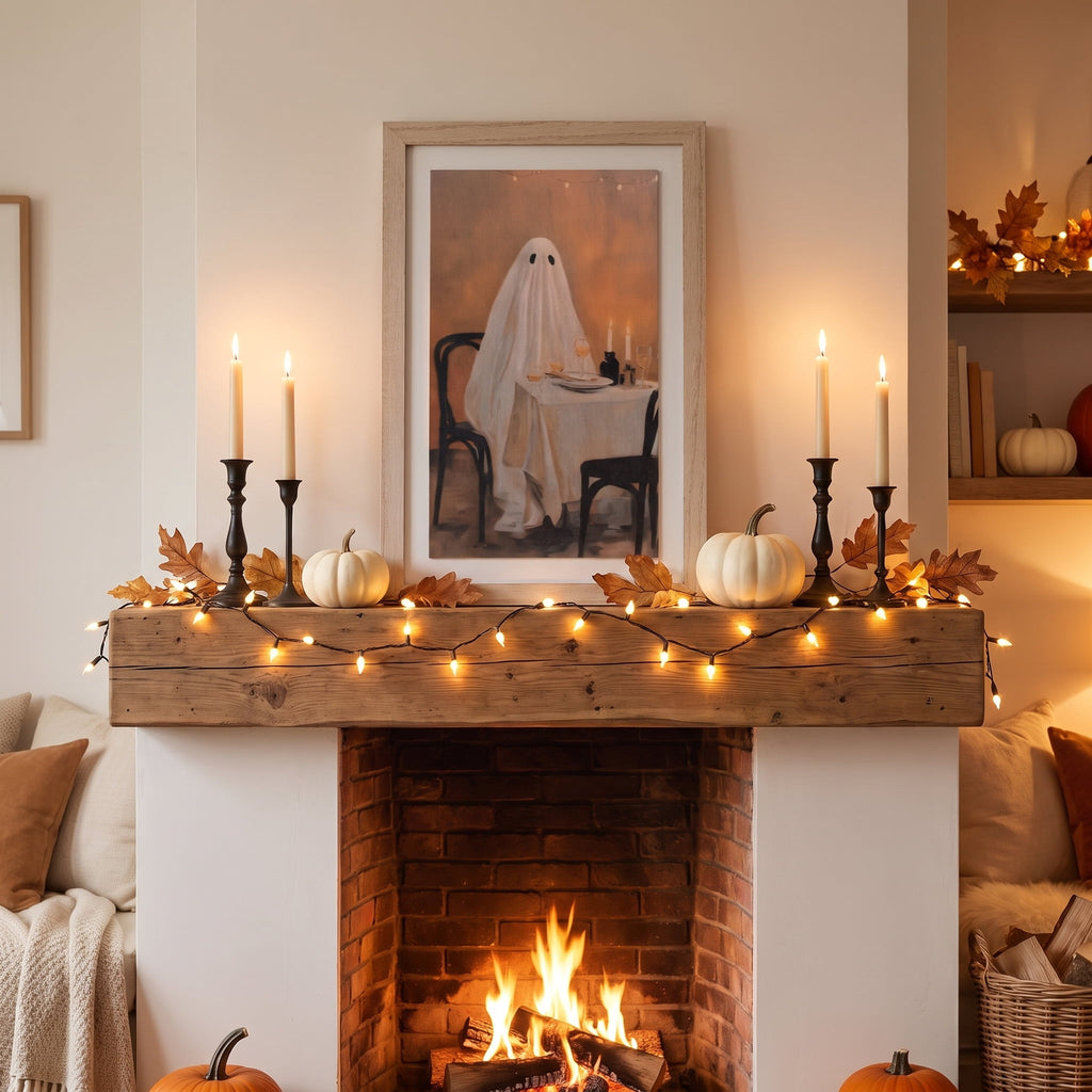 Ghostly Dinner Framed Wall Art, Multicolor, 8" x 12", Halloween by Way To Celebrate