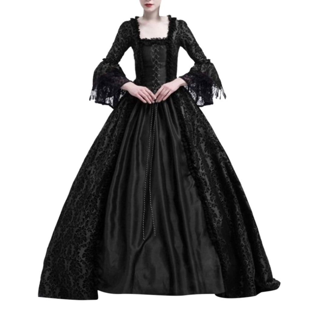 Jsaierl Victorian Dress for Women 1800S Medieval Renaissance Dress Corset Flare Sleeve Vintage Dress Cocktail Party Ball Gown