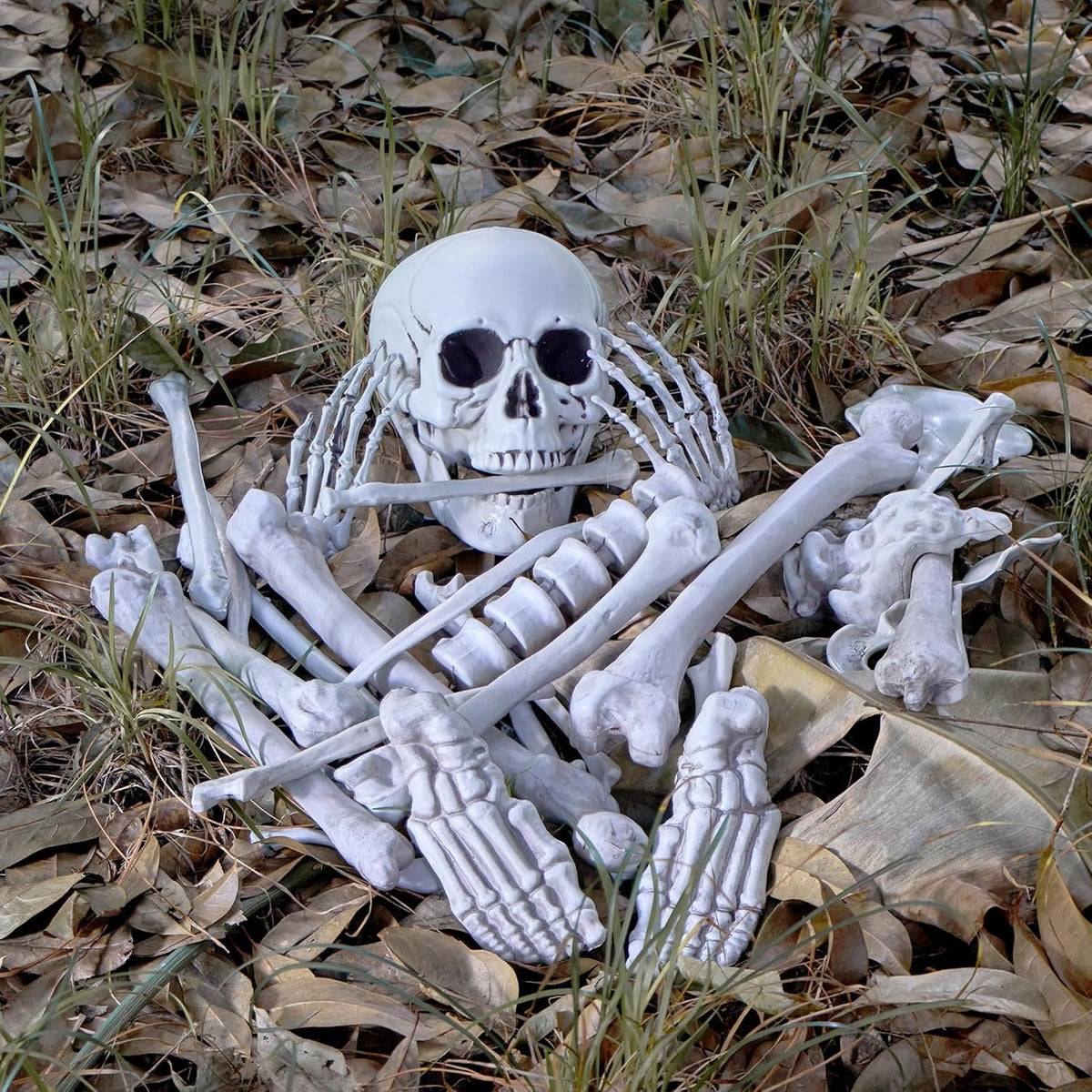 Joyfy 2 Pcs Duck Skeleton Halloween Decoration,4.5 Inch Posable Plastic Animals Halloween Skeleton for Indoor Outdoor Halloween Decorations,Haunted House Party Props