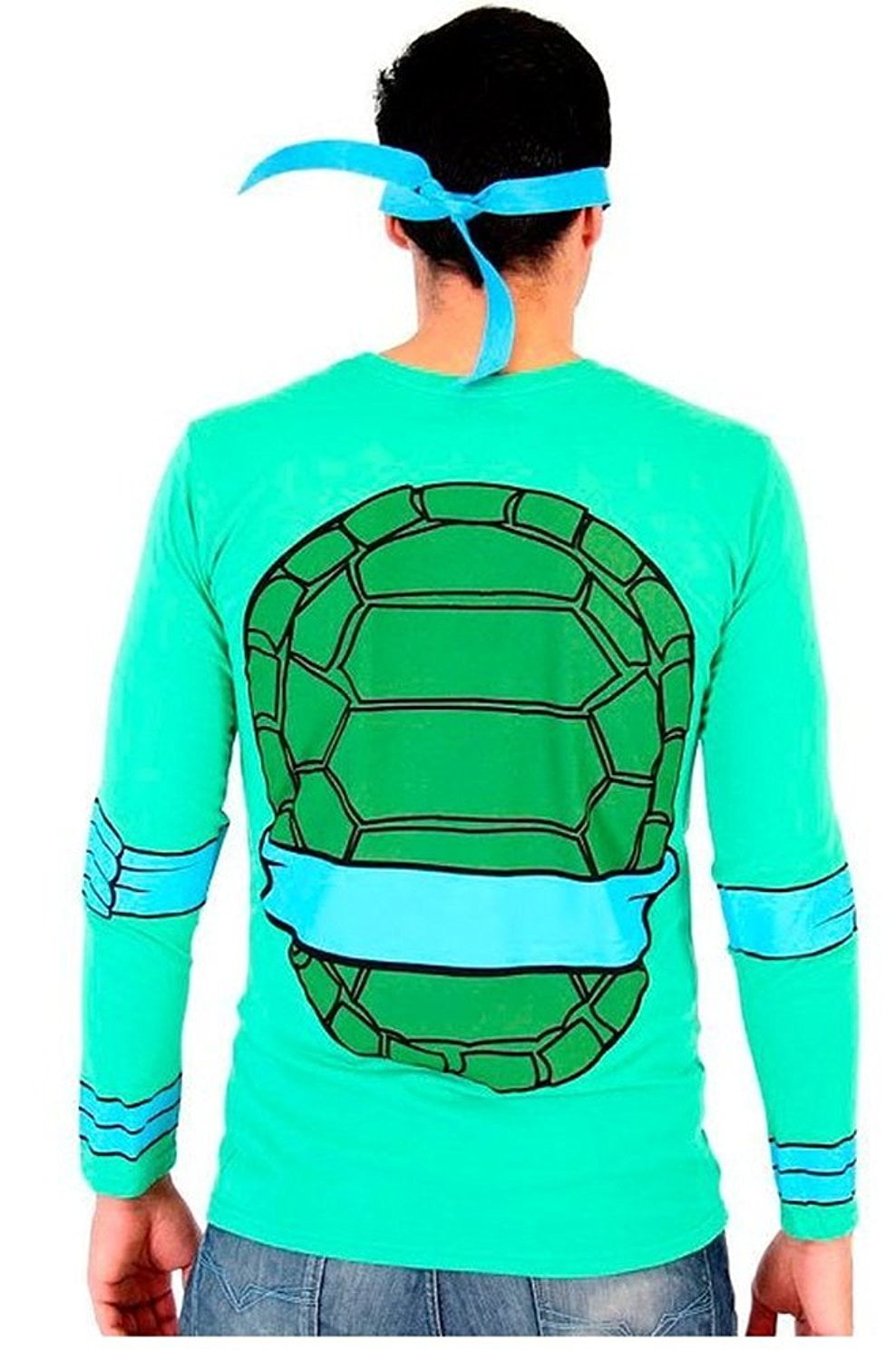 Teenage Mutant Ninja Turtles Long Sleeve Costume Green T-Shirt & Eye Mask