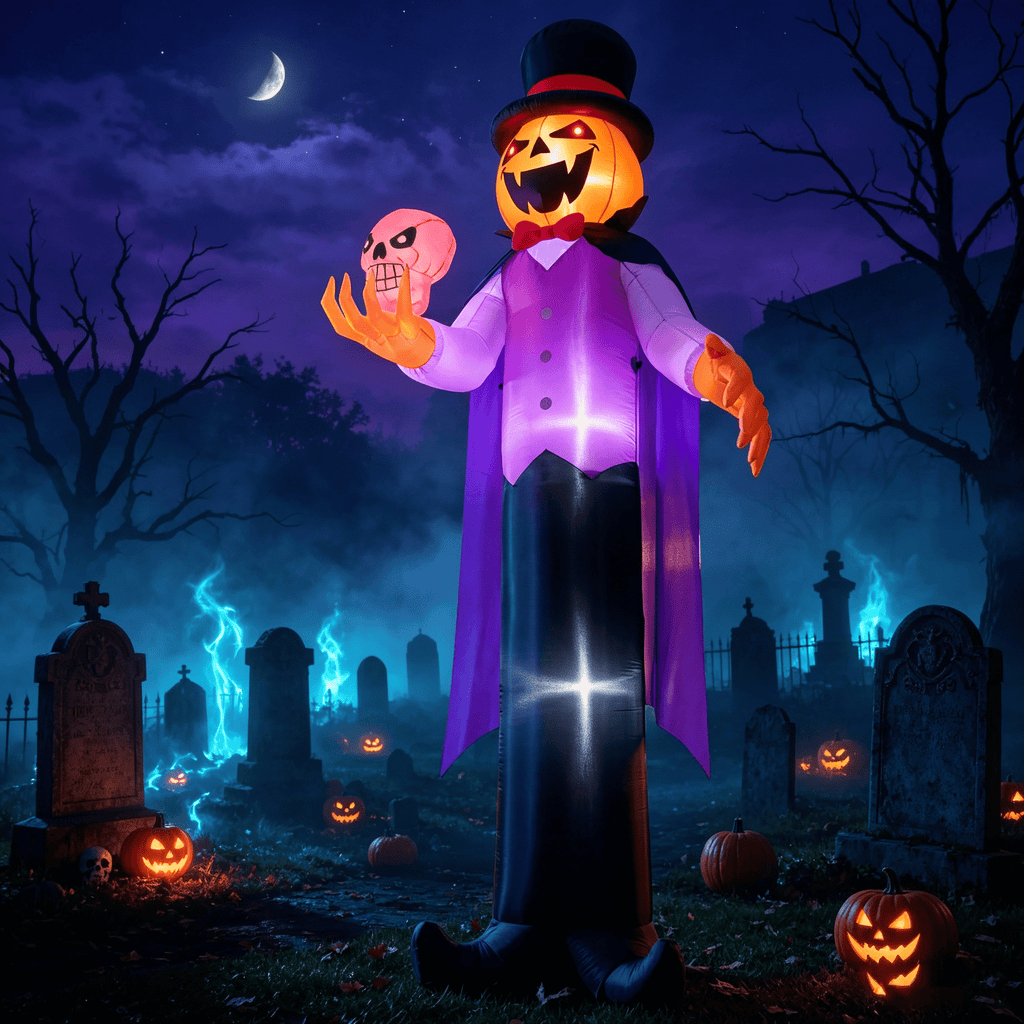 Joyfy 12 FT Halloween Inflatable Giant Grim Reaper Decoration with Built-in LEDs,Grim Reaper with Scythe Halloween Decorations Outdoor Blow Up Yard Lawn Decoration