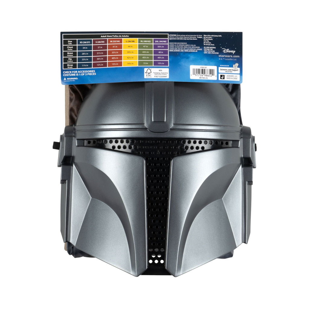 Star War's The Mandalorian 3pc Halloween Costume for Children, Boy's Size S/M (28/34), by Jazwares