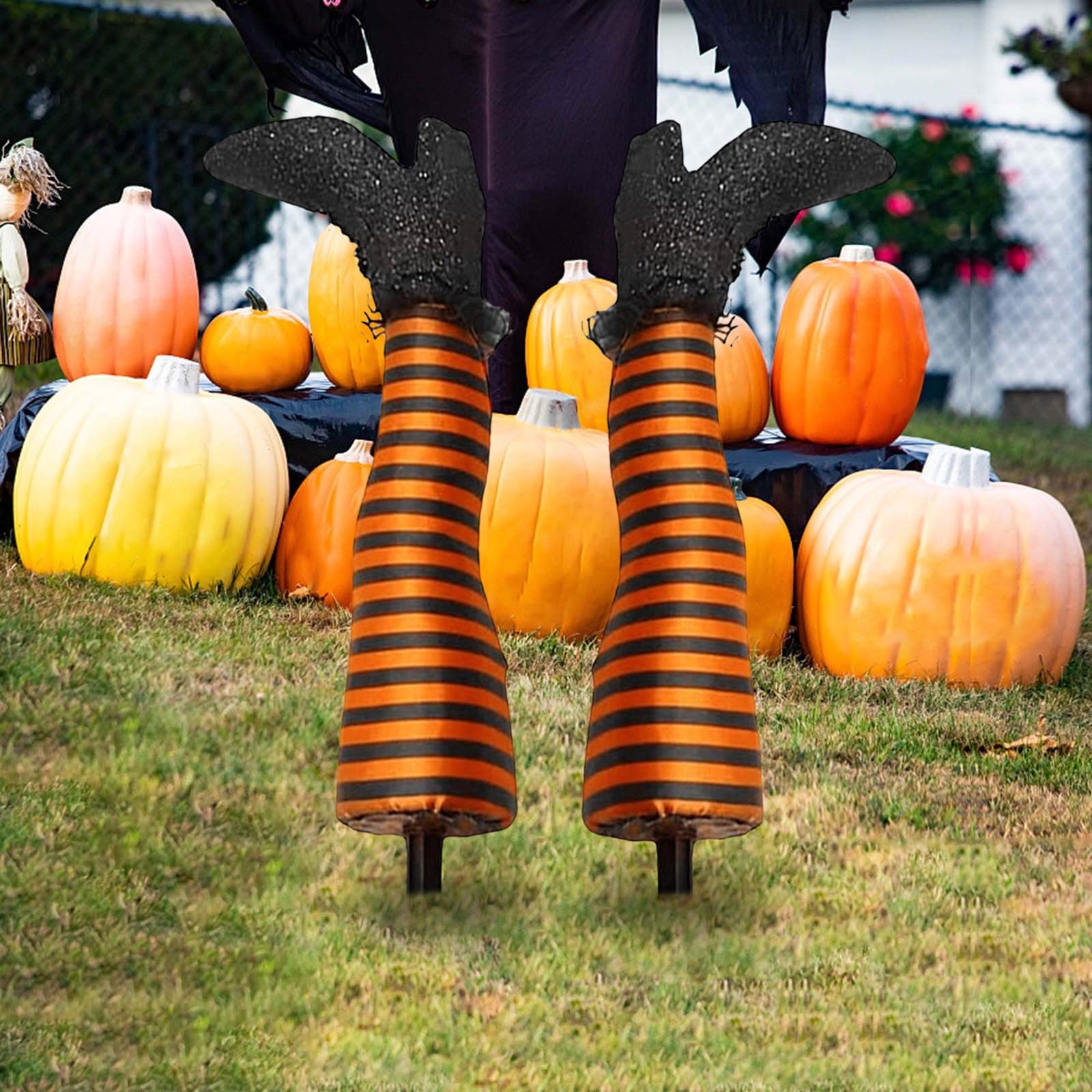 Halloween Decorations Outdoor Witch Legs Yard Stakes, 18.5" Witch Halloween Graveyard Lawn, Yard, Prop and Patio Decorations