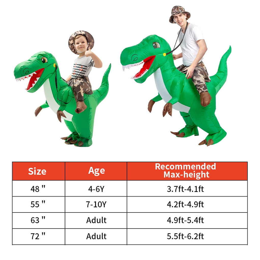GOOSH 48 inch Inflatable Dinosaur Costume for Kids, Kids Halloween Costume for Unisex Boys Girls, Funny Blow Up Costumes for Halloween Party Cosplay