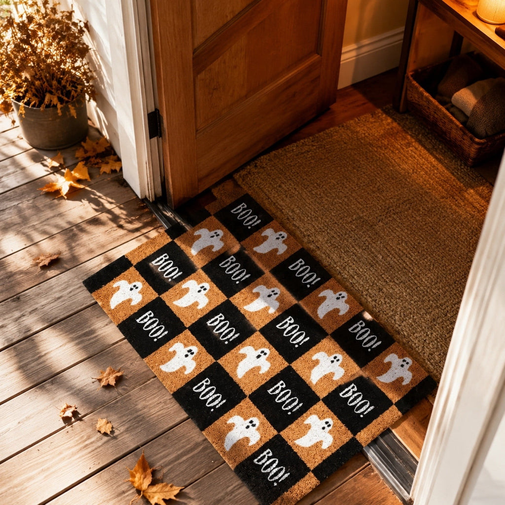 Tepsmf Halloween Doormat 19.7x31.4IN Soft Non Slip Halloween Bathroom Rug For Front Doors Porches And Witch-themed Home Decor