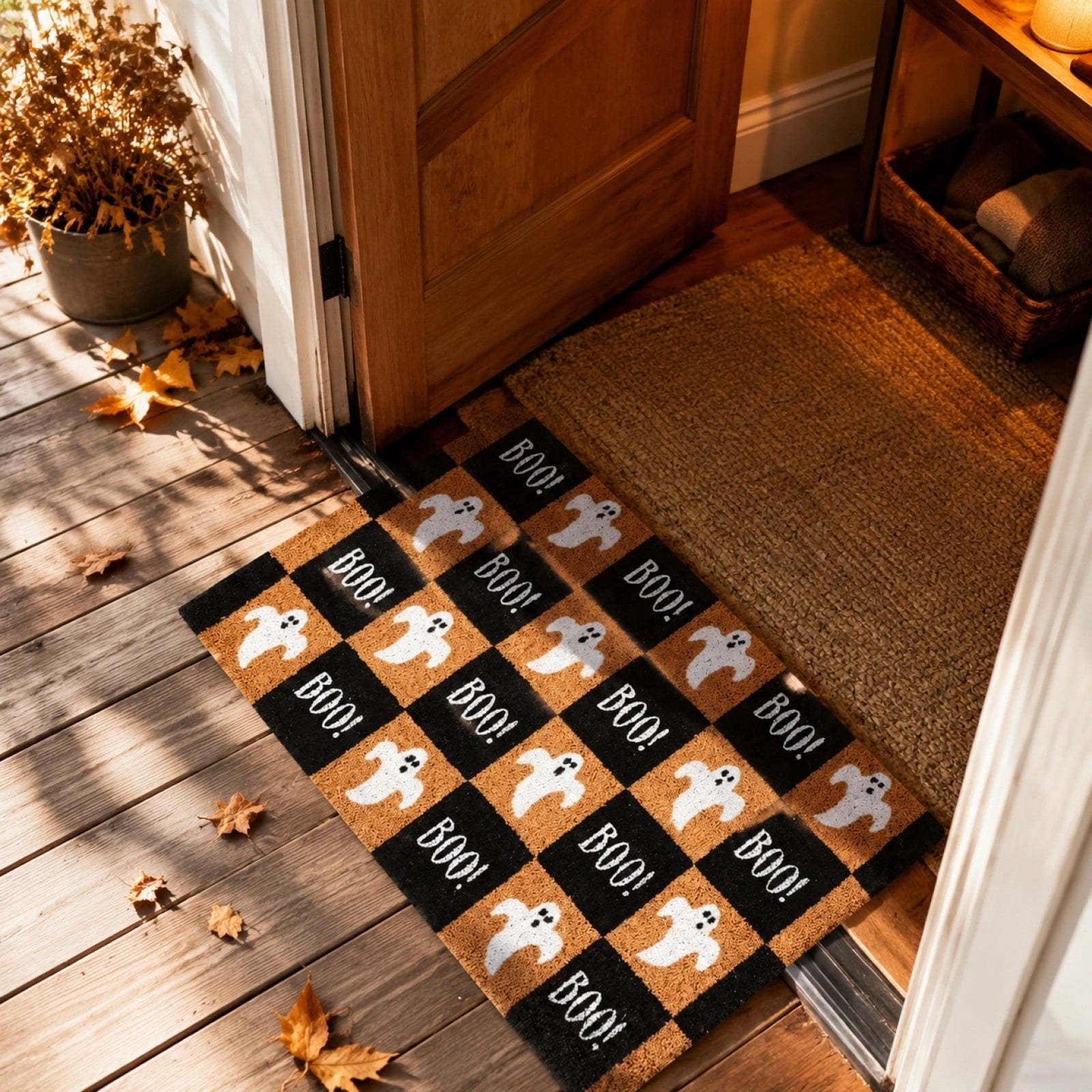 Tepsmf Halloween Doormat 19.7x31.4IN Soft Non Slip Halloween Bathroom Rug For Front Doors Porches And Witch-themed Home Decor