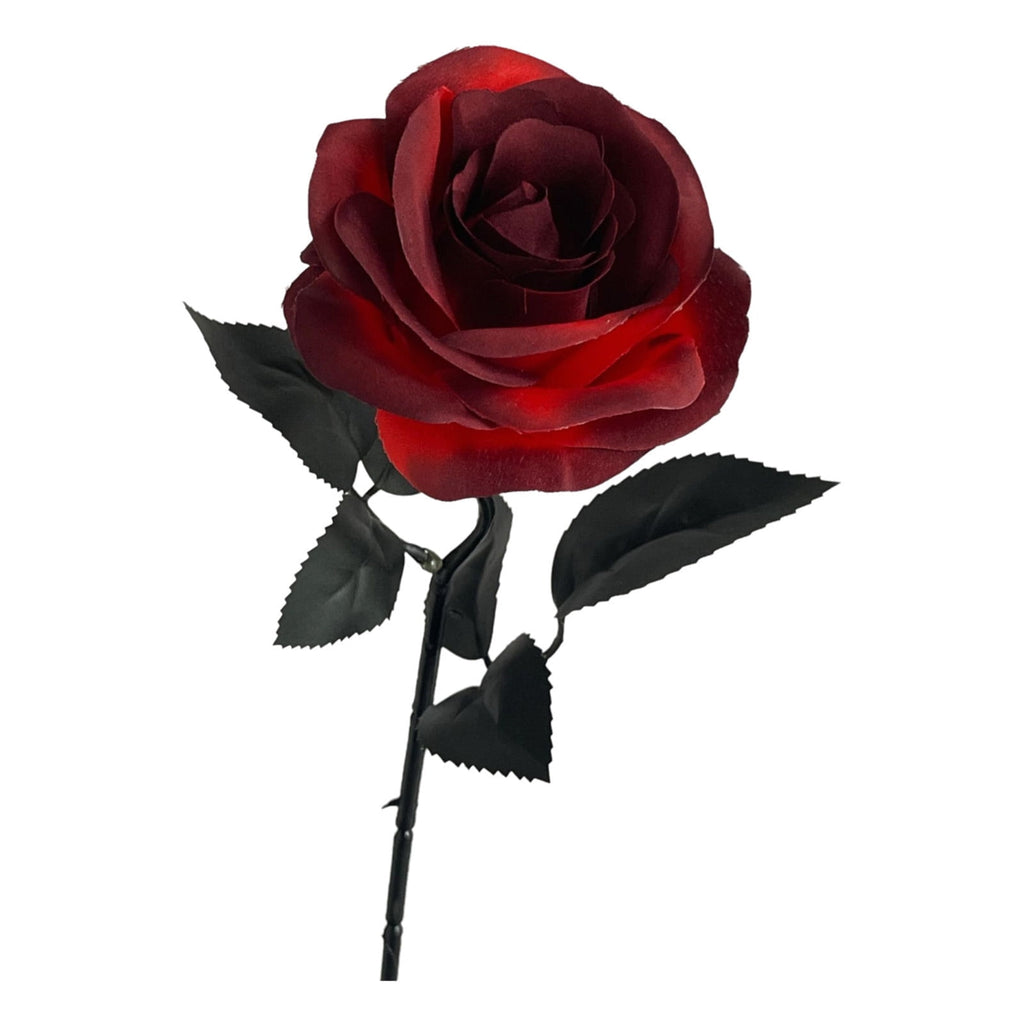 AZXY Halloween Decor, Halloween Indoor Decor, Halloween Tabletop, Artificial White Silk Rose Stems, Gothic Fake Floral Bouquet, Halloween Decorations for Home Table Party Decor