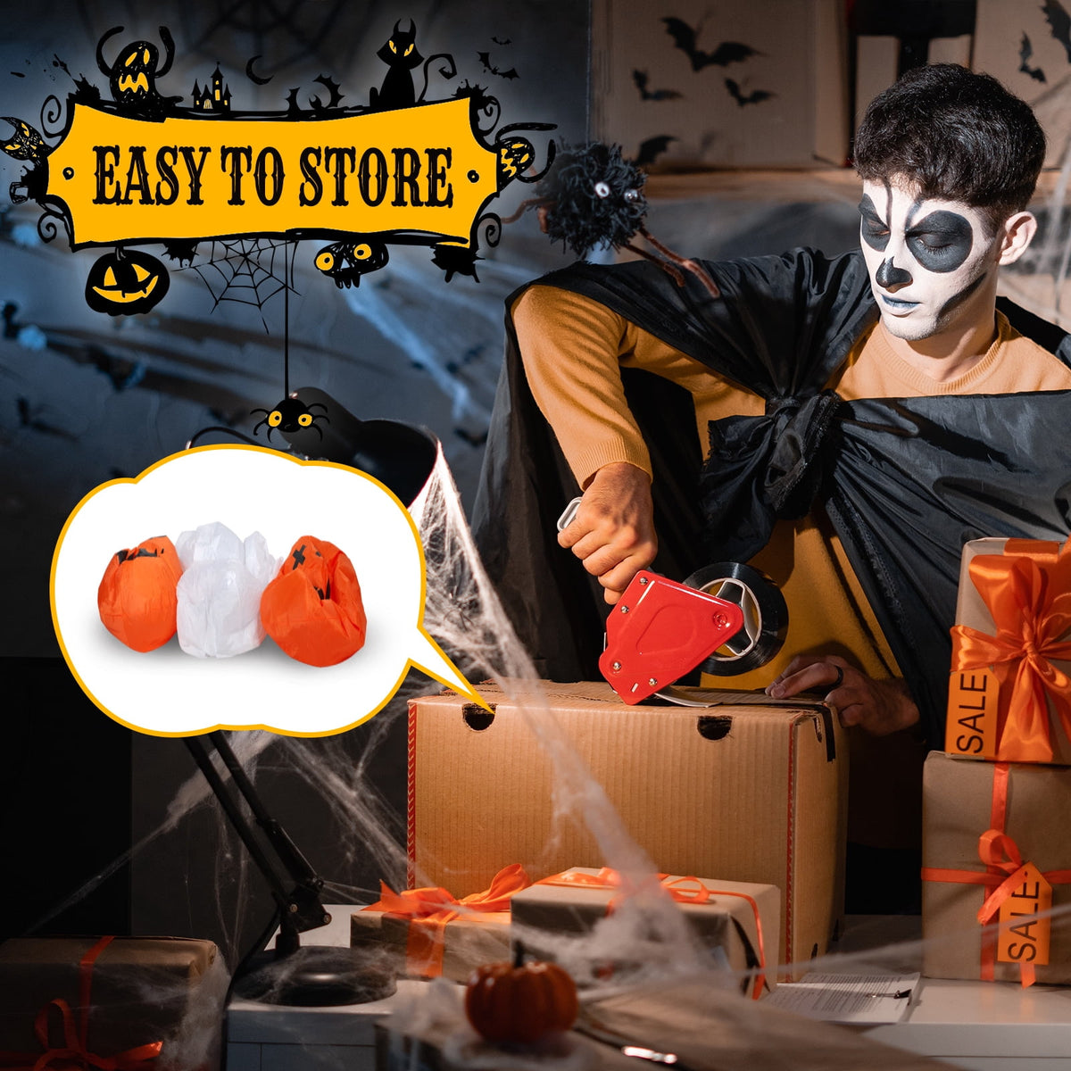 Ktaxon 3' Halloween Inflatables Pumpkins Liftable Ghost Outdoor Halloween Decoration Blow up Decor
