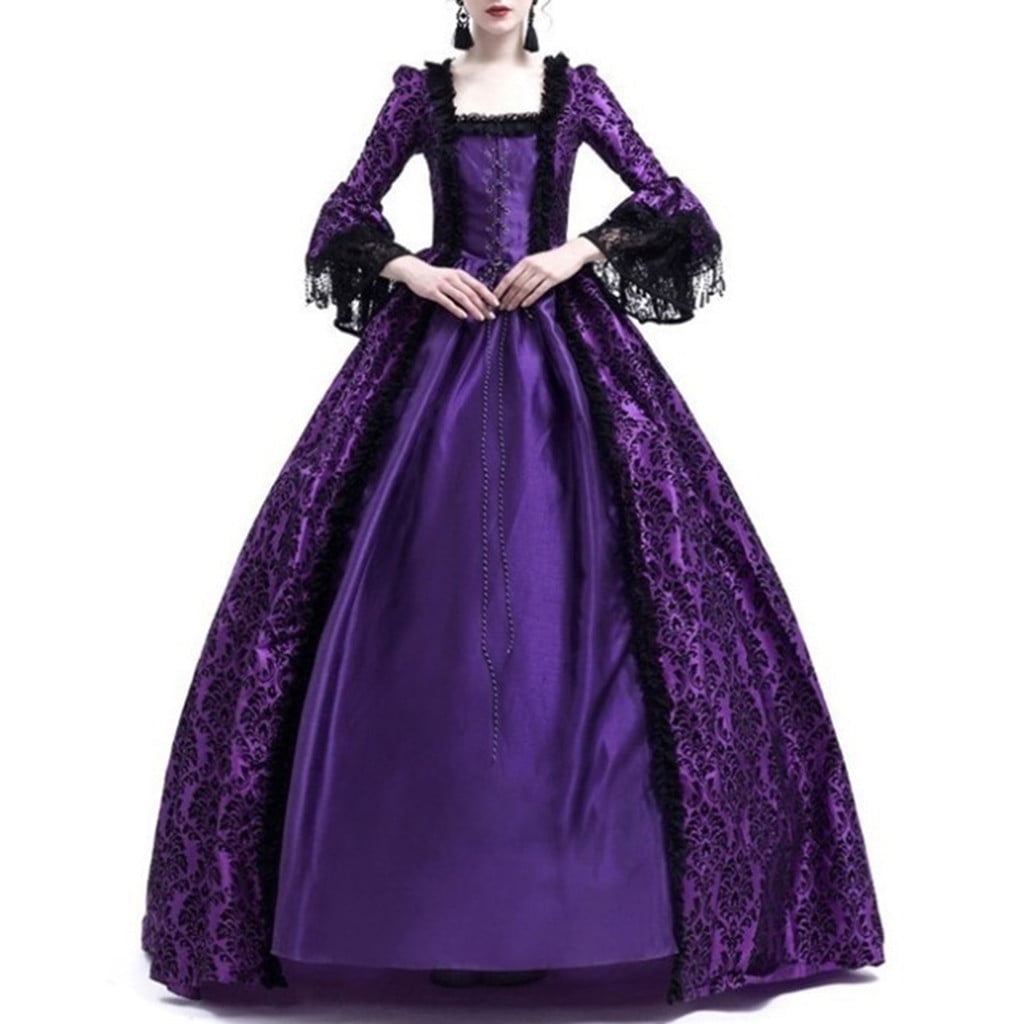 UPPADA Plus Size Victorian Dress for Women Lace Up Flare Sleeve Ball Gown with Corset Evening Party Maxi Gowns Vintage Cocktail Dress Wedding Dresses Early