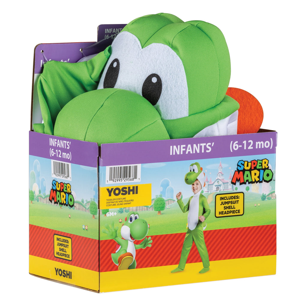 Nintendo Super Mario Bros. Yoshi Halloween Costume for Children, Infants Size 12-18M, by Disguise