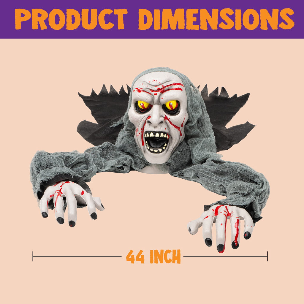 Joyfy Halloween Groundbreaker Halloween Decorations Zombie with Sound and Flashing Eyes,Outdoor Scary Halloween Yard Decorations