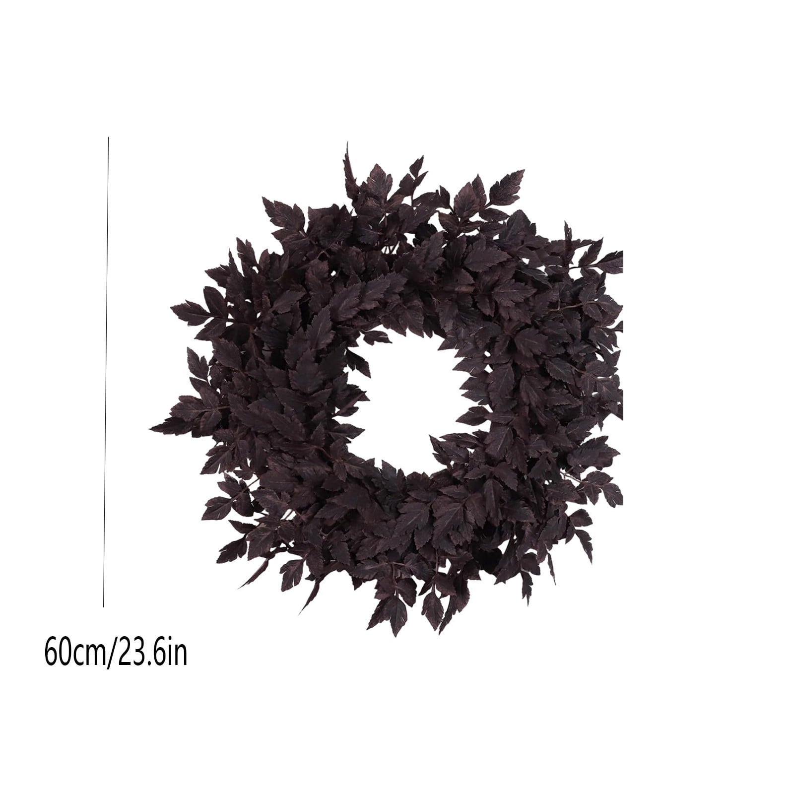 KOYPTL 24'' Artificial Forsythia Wreath Spring Summer Fall Winter Wreaths for Front Door Silk Leaves Wreath for Halloween Decorations Porch Wall Window Indoor Outdoor Home Decor (Black)