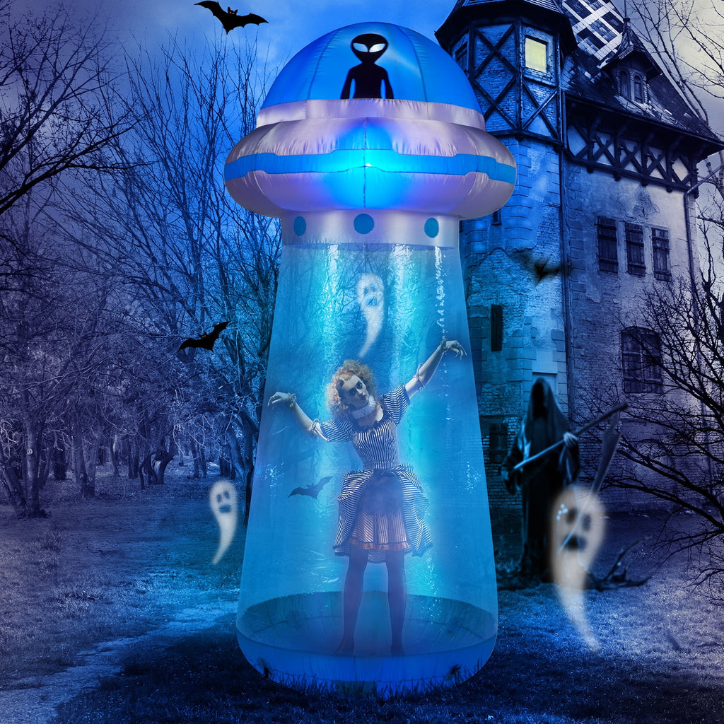UBesGoo 9 ' Halloween UFO Outdoor Halloween Inflatables for Patio Garden Photo Shoot