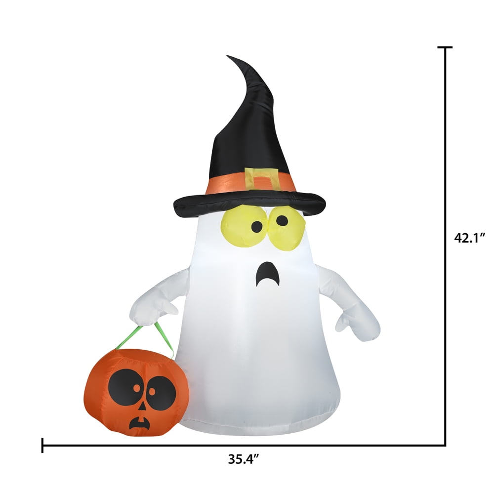 Airblown Inflatables Outdoor Ghost with Witch Hat