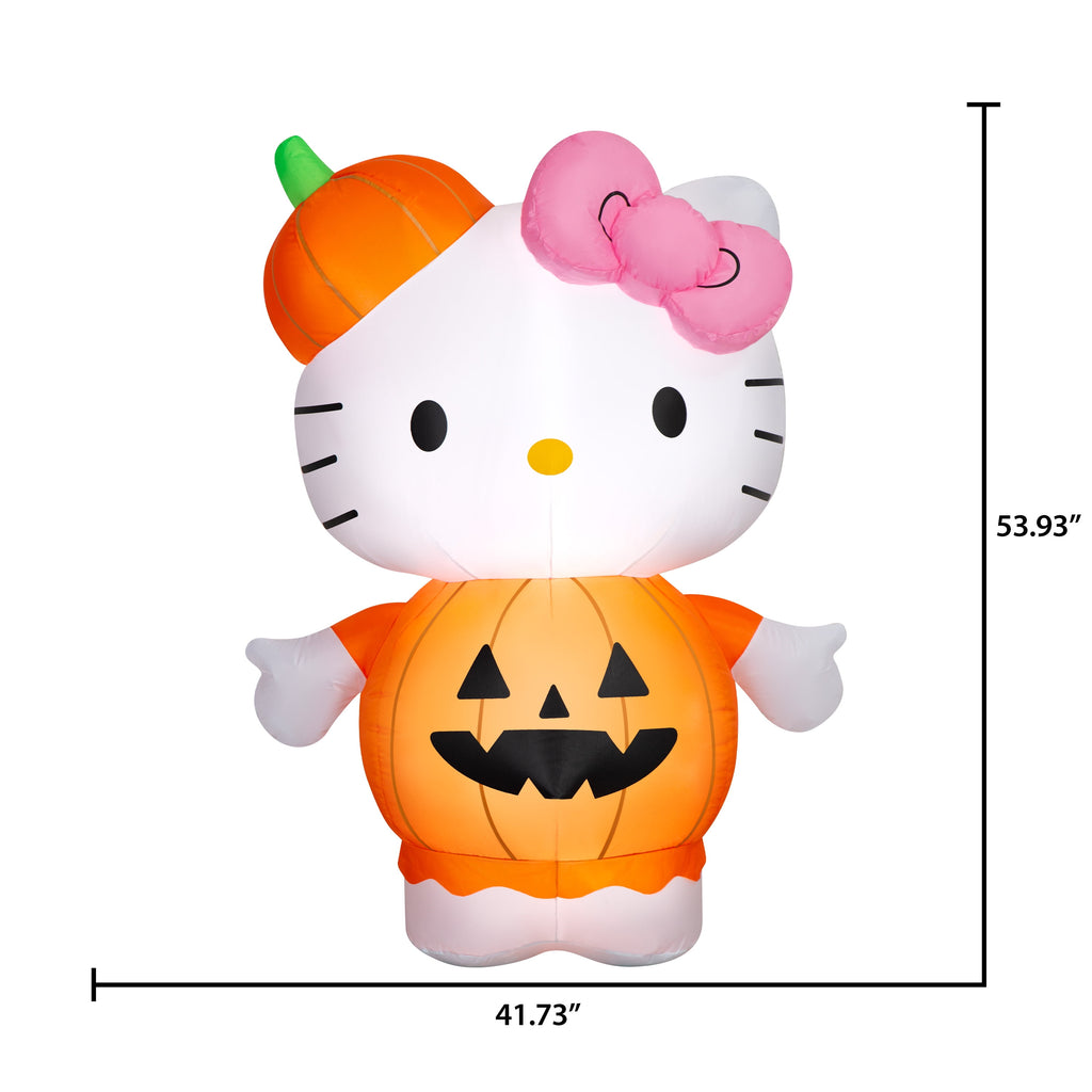 Halloween Airblown Yard Inflatables Hello Kitty in Pumpkin 41.73 in x 28.74 in x 53.93 in 3.28 lb