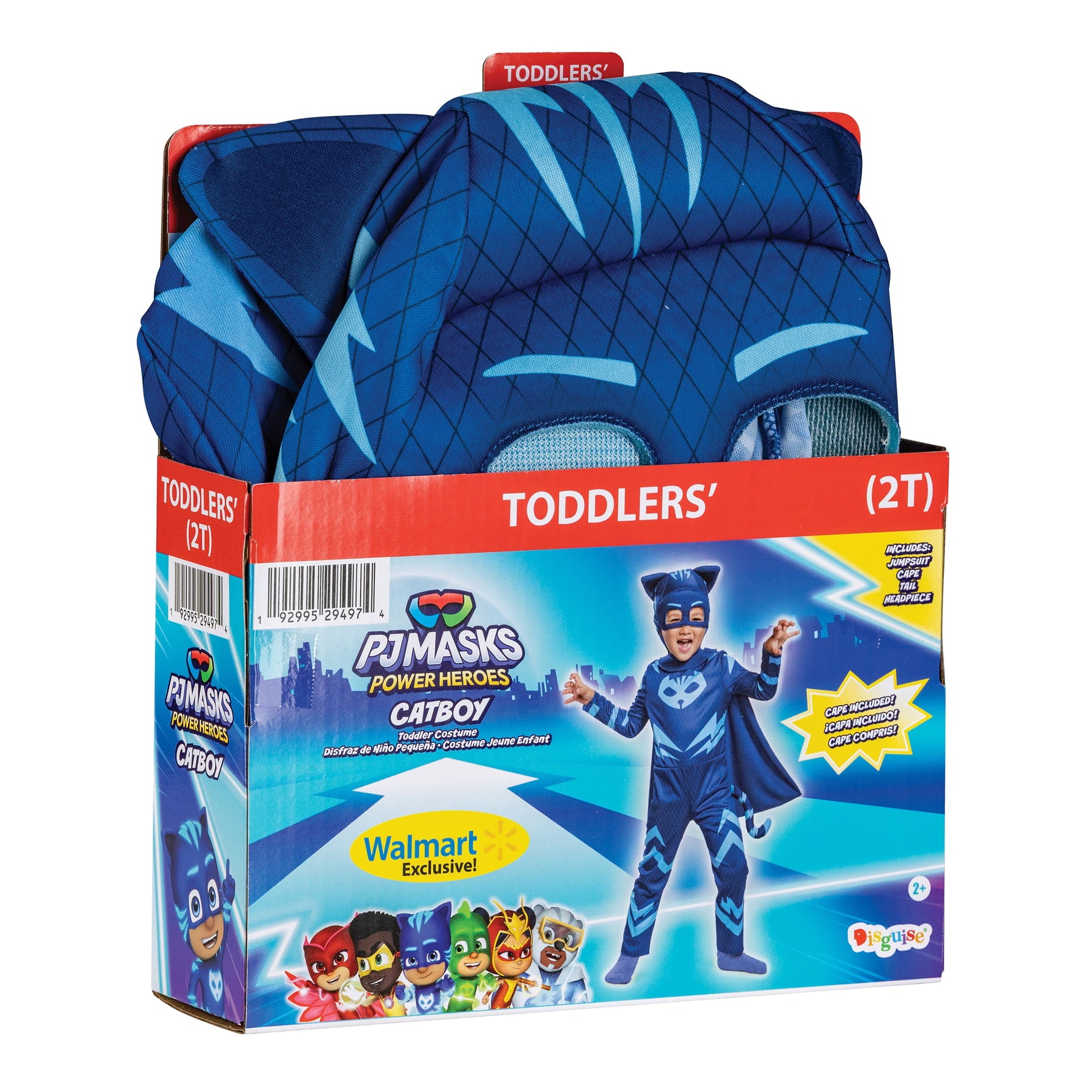 PJ Masks Catboy Halloween Costume for Children, Toddlers Size 3T-4T, by Disguise