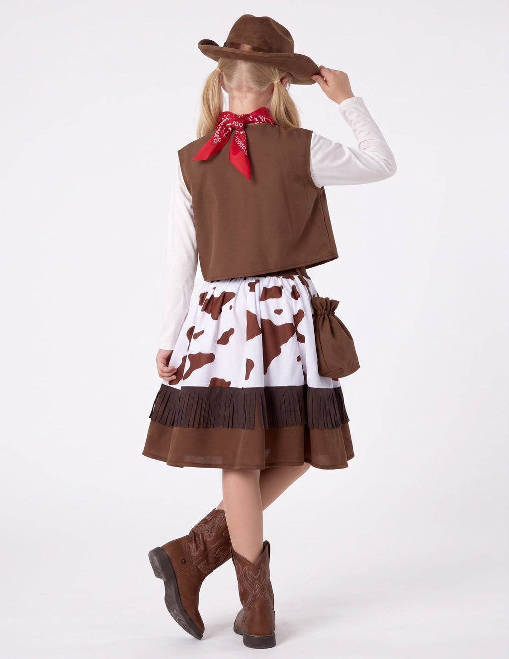 Joyfy Halloween Cowboy Costume for Boys, Kids Cowboy Costume Set, Brown Western Style Cowboy Outfit with Cowboy Hat for Toddler Dress-up Party Cosplay