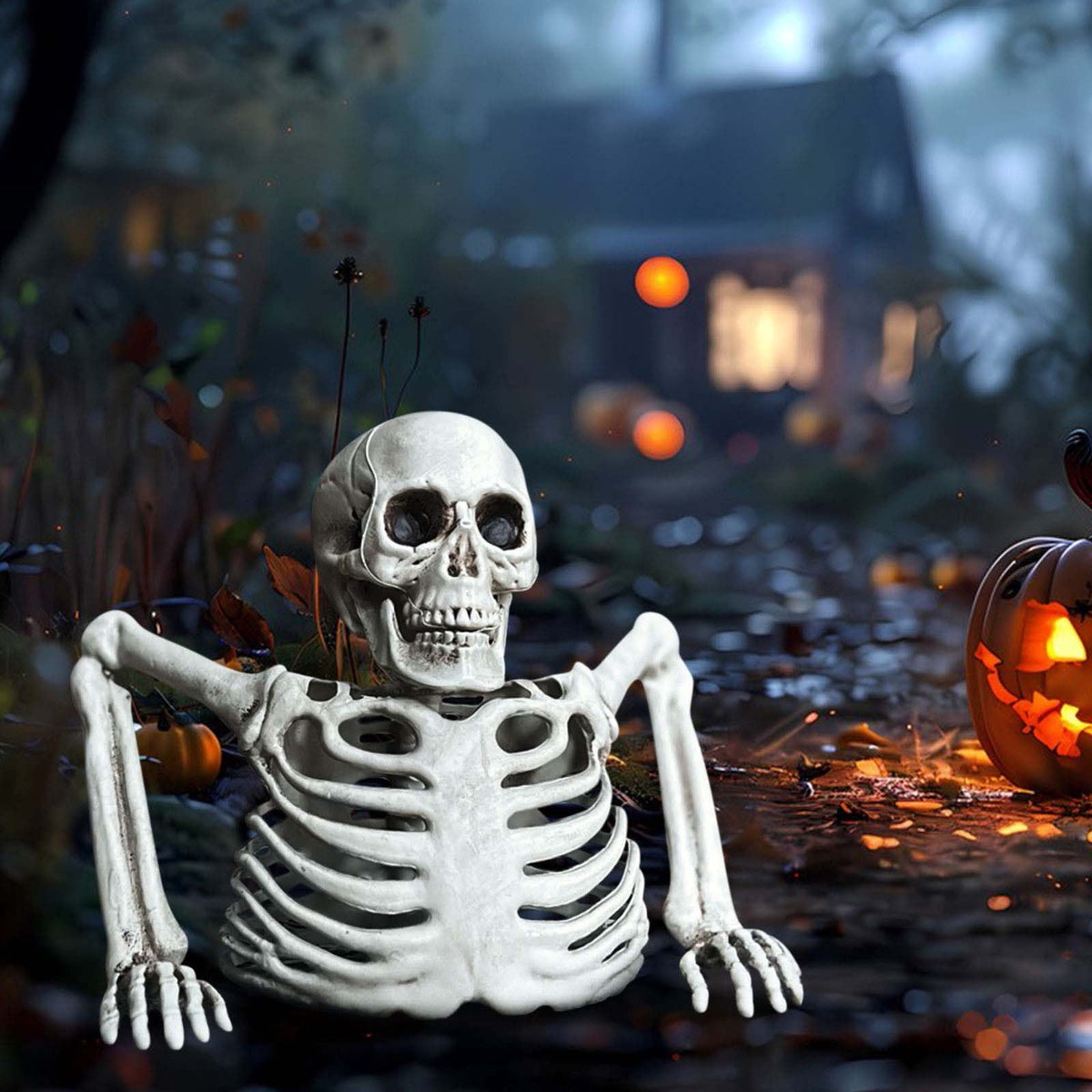 Halloween Skeleton Snake Prop Realistic Scary Serpent Decorative Ornament, Spooky Scene Setup Skeleton Decor Haunted House Party Prop, Home Shop Display Halloween Skeleton Holiday Ornament Gift