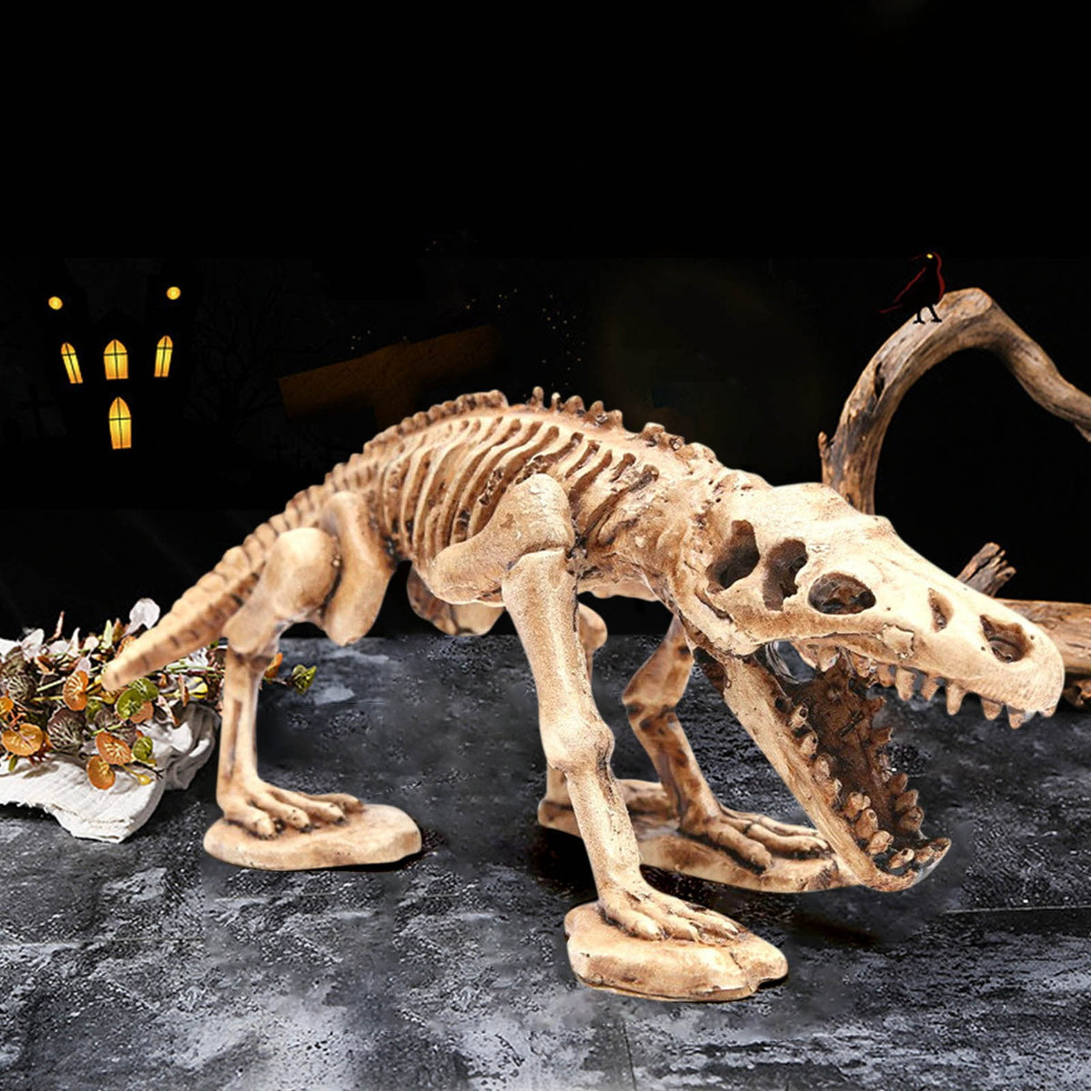 amlbb Halloween Decoration Halloween Skeleton Horror Decorations Simulation Animals Skeleton Ornaments Bar Decoration Frogs Skeleton on Clearance