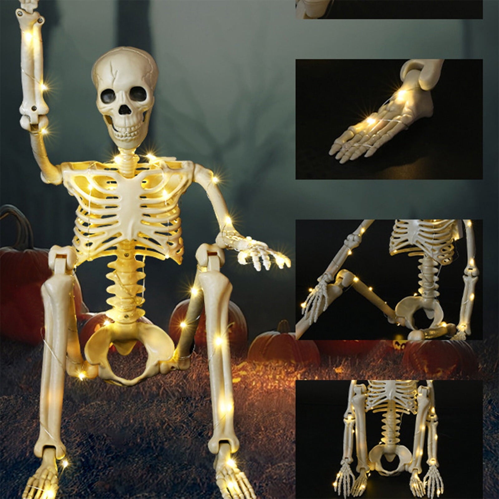 amlbb Halloween Decoration Halloween Skeleton Horror Decorations Simulation Animals Skeleton Ornaments Bar Decoration Frogs Skeleton on Clearance