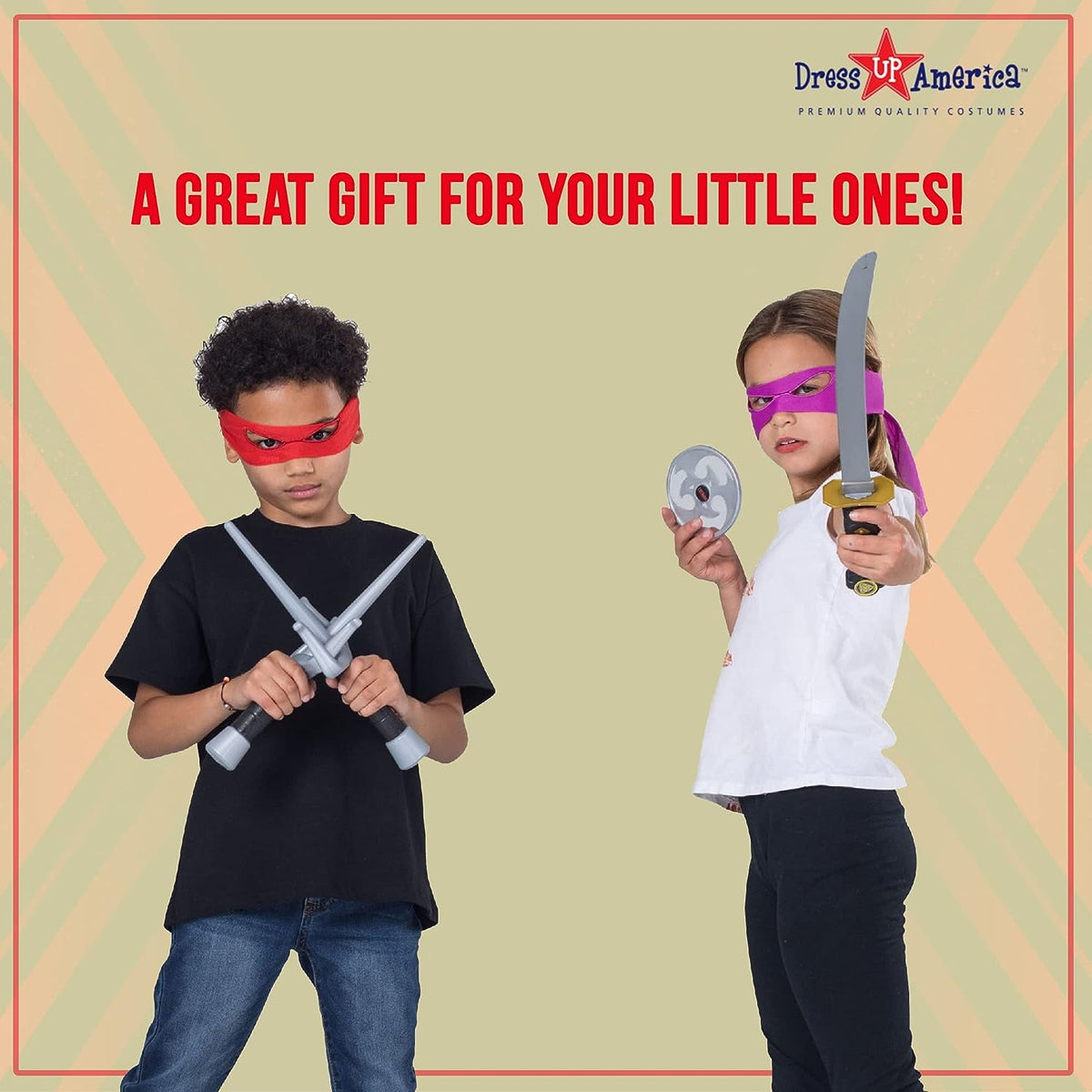 Dress Up America Kids Ninja Costume for Boys & Girls Complete Toy Weapon Set