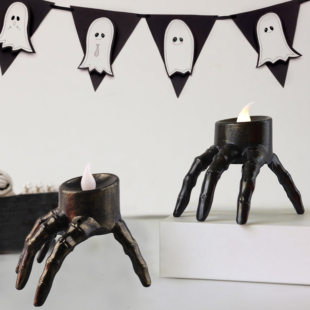 5pc Halloween Spooky Skeleton Hand Candle Flameless Candle Lamp Scary Spooky Candle Halloween Decoration Lights