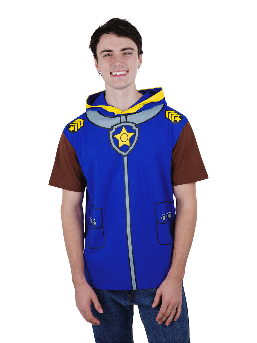 Paw Patrol Big Boys' Cosplay Hooded T-Shirt Marshall Bright Red