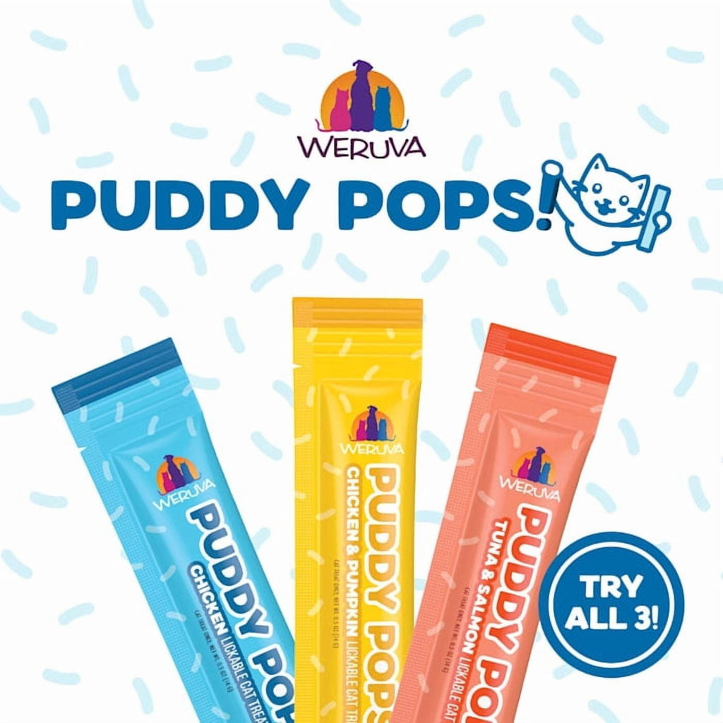 Weruva Puddy Pops Chicken & Pumpkin Lickable Cat Treats, 0.5 oz., Count of 50