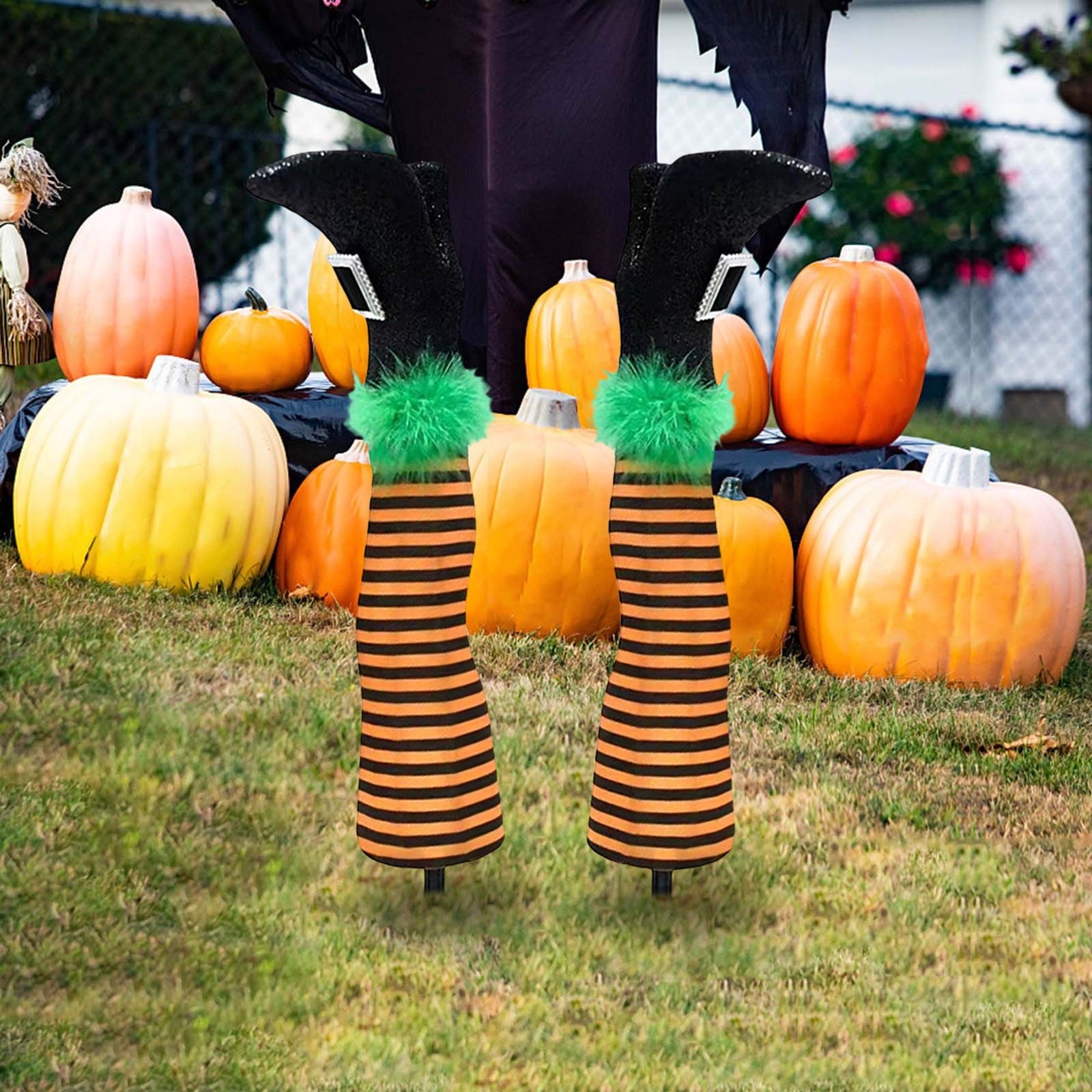Halloween Decorations Outdoor Witch Legs Yard Stakes, 18.5" Witch Halloween Graveyard Lawn, Yard, Prop and Patio Decorations