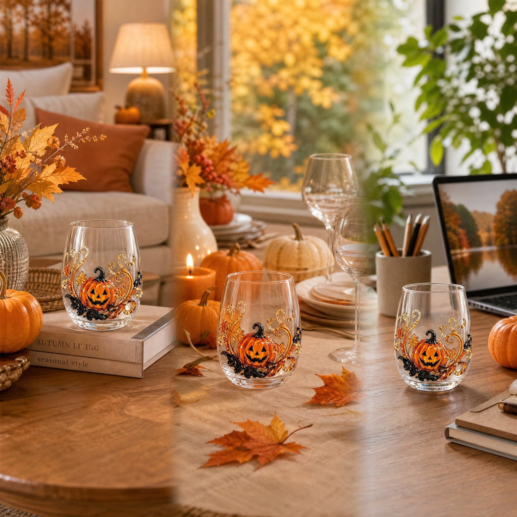 SCNOR Artificial Fall Oak Leaves 2-Pack, Faux Autumn Stems for Vase, Thanksgiving Halloween Table Decor