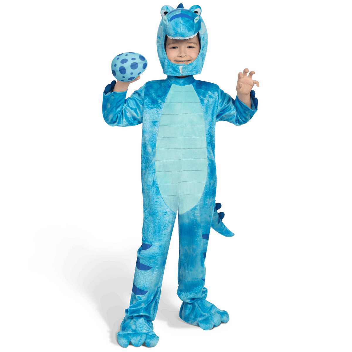 Joyfy Halloween Realistic Blue Tyrannosaurus Rex Children's Dinosaur Costume (with Egg) Suitable for Infant and Toddler Halloween Dress up Party