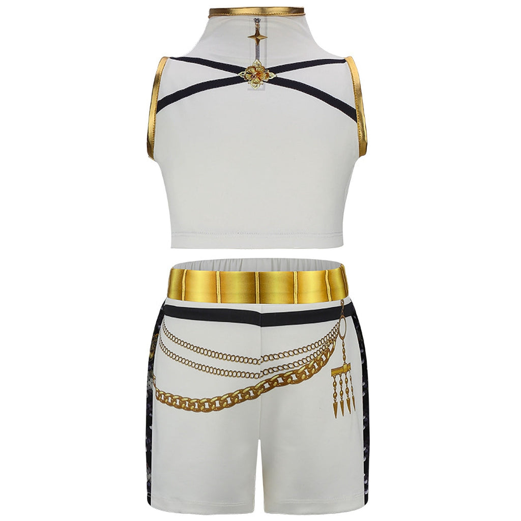 Girls Stage Performance Outfit with Top and Skirt Halloween Cosplay Costume