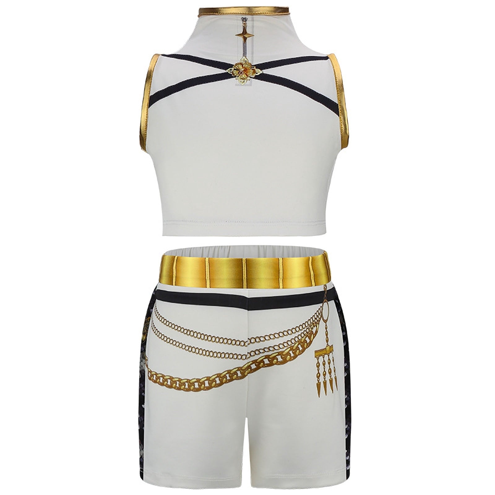 Girls Stage Performance Outfit with Top and Skirt Halloween Cosplay Costume