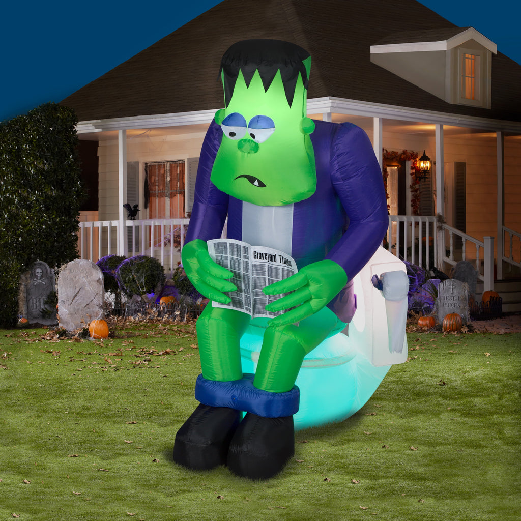 6 ft. Halloween Inflatable Surprise Monster Toilet Scene with Sound and Sensor by Gemmy Industries