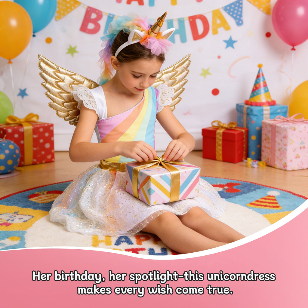 CZKHPTY Girls 3D Butterfly Fairy Tutu Dress, Whimsical Garden Princess Pretend Play Fancy Outfit, Sizes 7-8Y